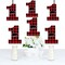 Big Dot of Happiness 1st Birthday Lumberjack - Channel The Flannel - One Shaped Decor DIY Buffalo Plaid First Birthday Party Essentials - Set of 20